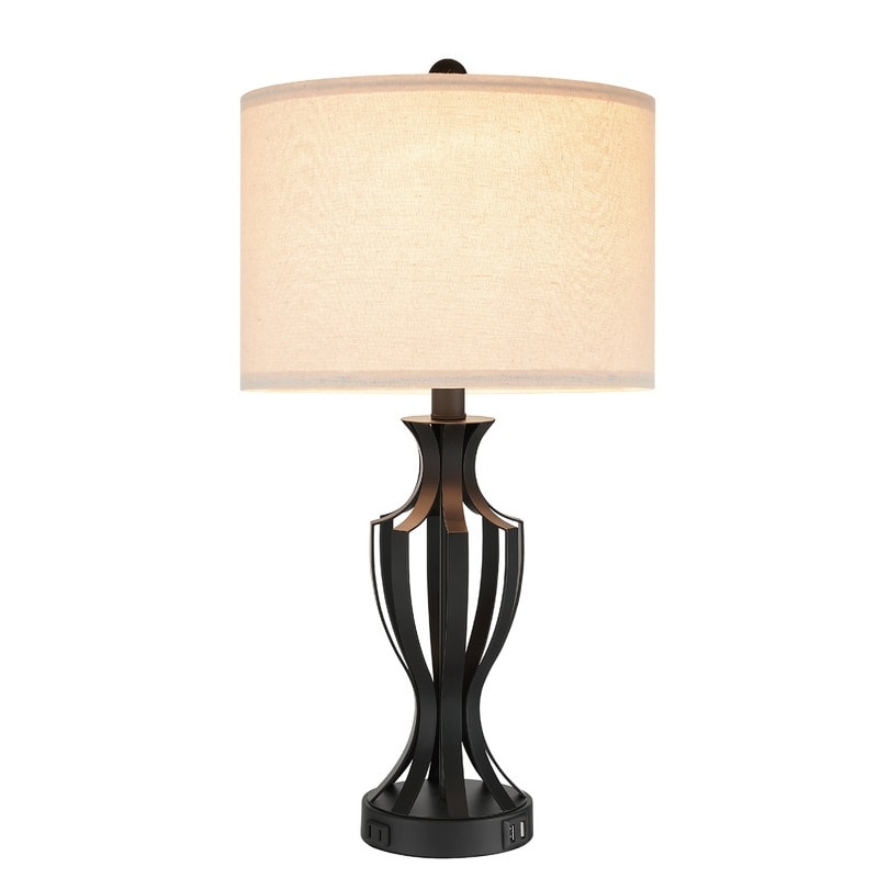 Lampe de table tactile KAWOTI 23 avec ampoules et port USB (lot de 2) - L 12 x H 23,25