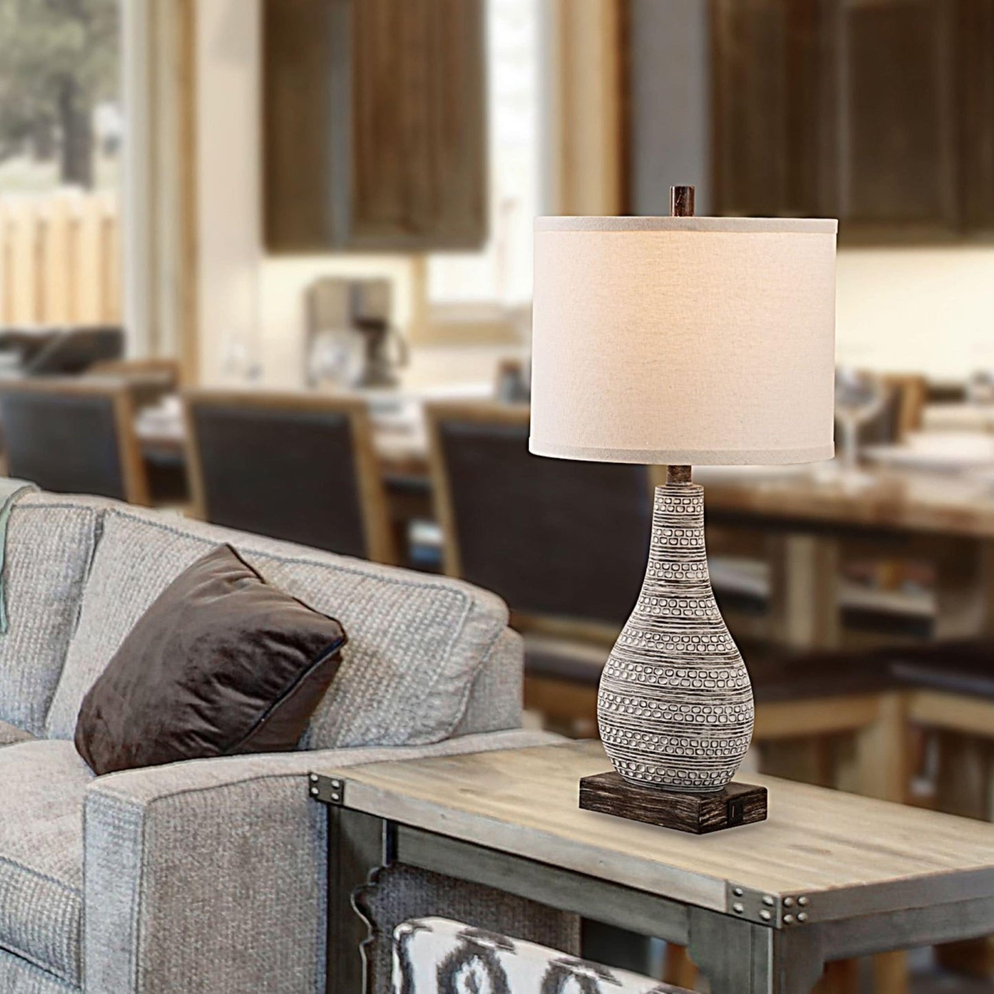 Lampes de table KAWOTI à commande tactile avec ports USB (lot de 2)