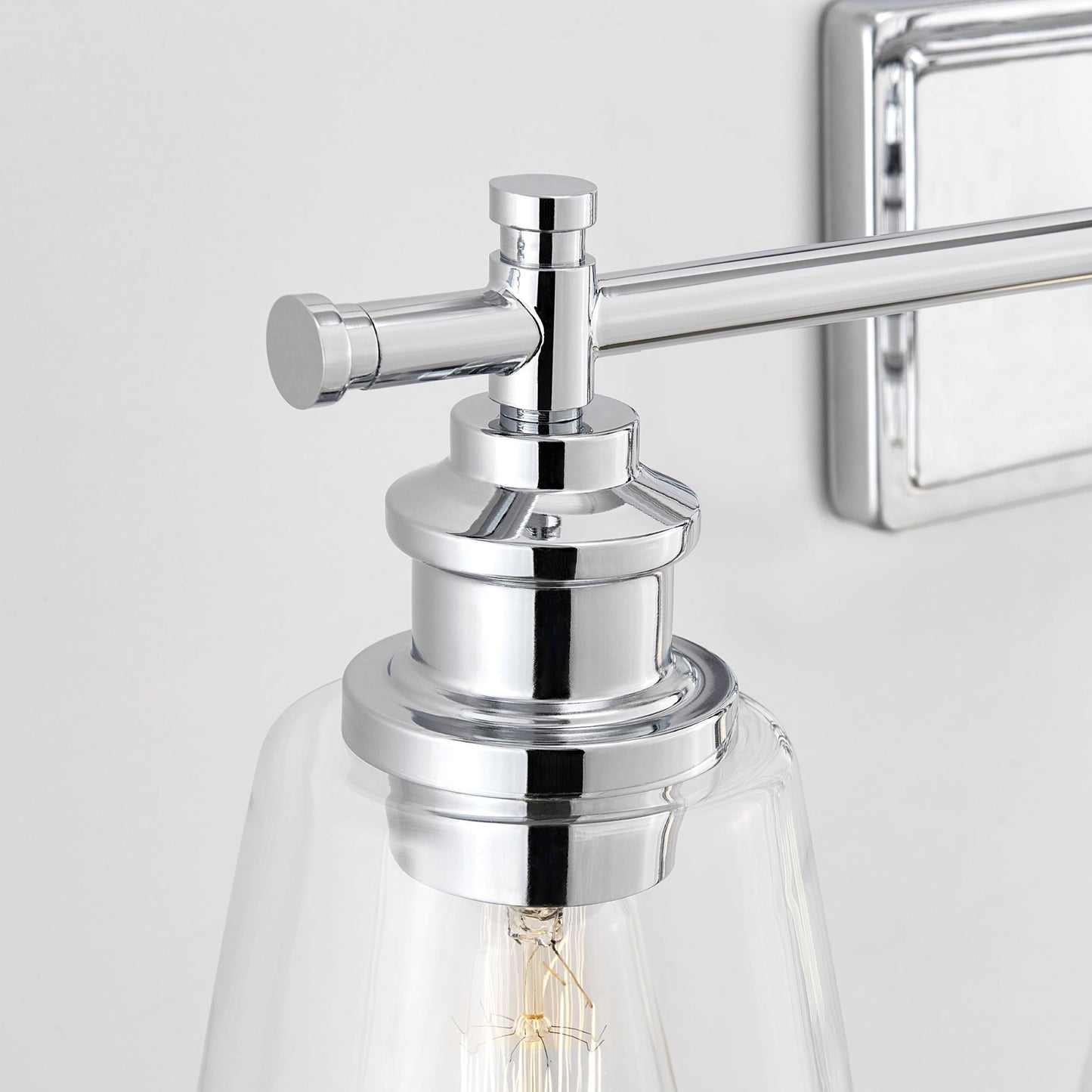 Applique murale KAWOTI à 4 lumières avec abat-jour en verre