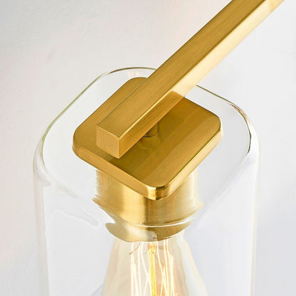 Applique murale moderne KAWOTI de 74 cm (29 pouces) à 4 lumières avec abat-jour en verre transparent