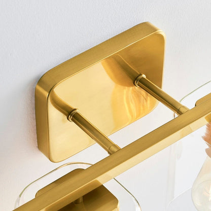 Applique murale moderne KAWOTI de 74 cm (29 pouces) à 4 lumières avec abat-jour en verre transparent