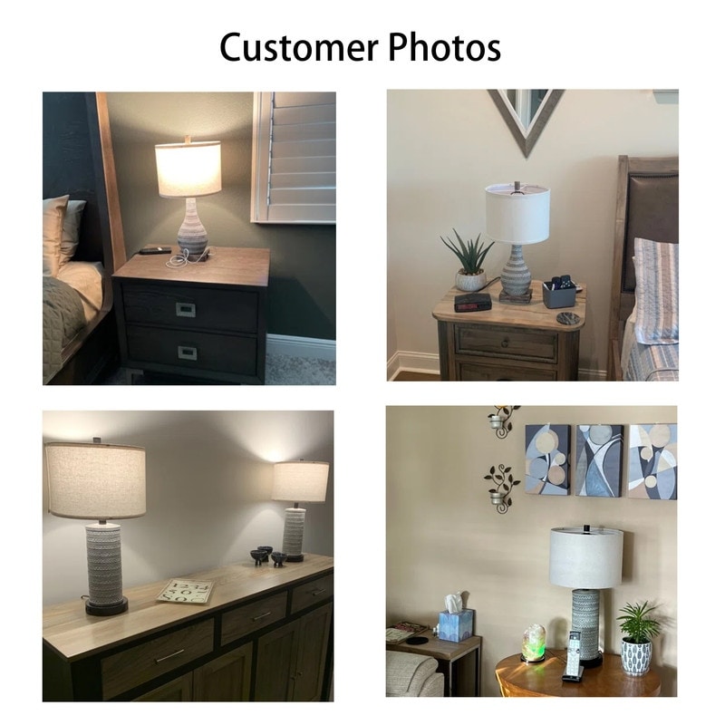 Lampes de table KAWOTI à commande tactile avec ports USB (lot de 2)