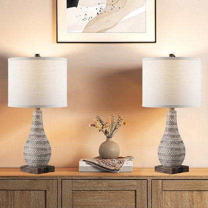 Lampes de table KAWOTI à commande tactile avec ports USB (lot de 2)