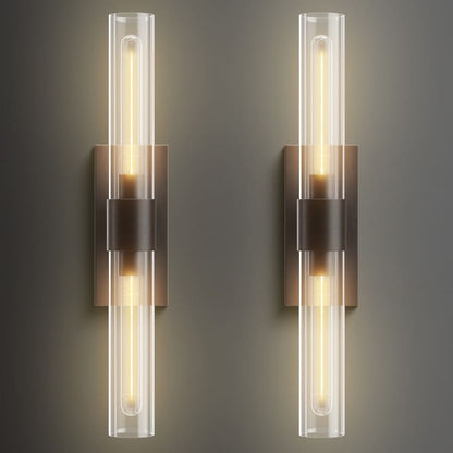 Appliques murales modernes en verre KAYLA, luminaires muraux d'intérieur, appliques pour coiffeuse avec abat-jour en verre (lot de 2)