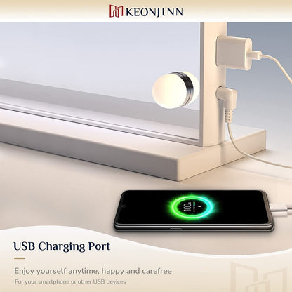 Miroir de maquillage Keonjinn à LED style Hollywood avec 15/18 LED