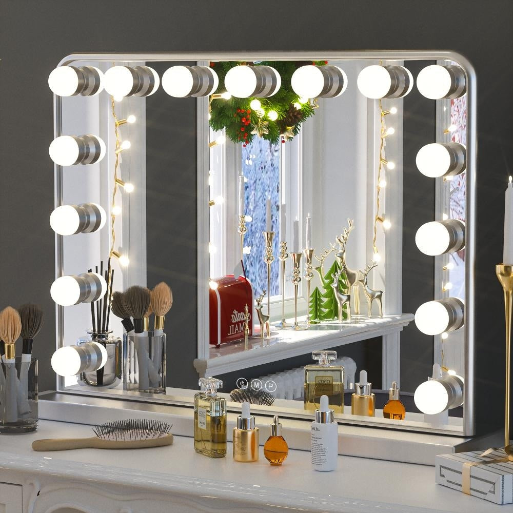 Miroir de maquillage Keonjinn à LED style Hollywood avec 15/18 LED
