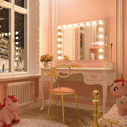 Miroir de maquillage Keonjinn à LED style Hollywood avec 15/18 LED