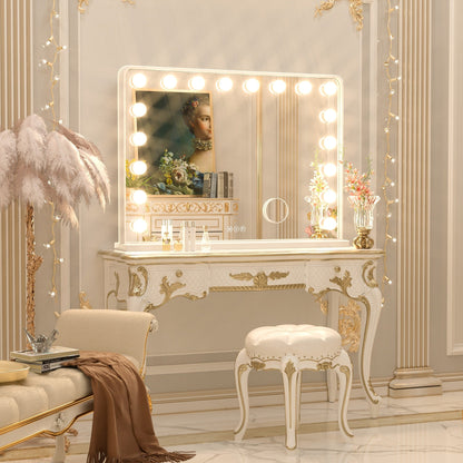 Miroir de maquillage Keonjinn à LED style Hollywood avec 15/18 LED