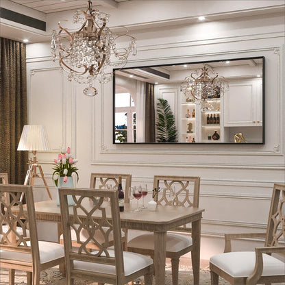 Miroir mural moderne à cadre métallique KEONJINN pour salle de bain