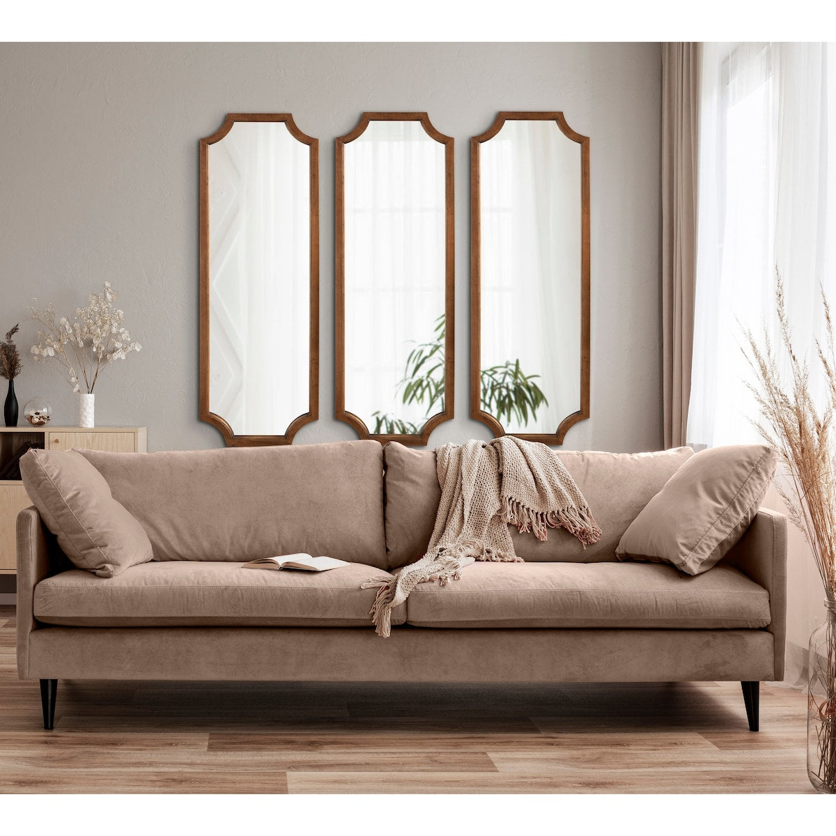 Miroir à cadre en bois festonné Kate et Laurel Hogan