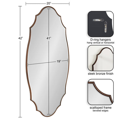 Miroir mural ovale festonné Kate and Laurel Leanna