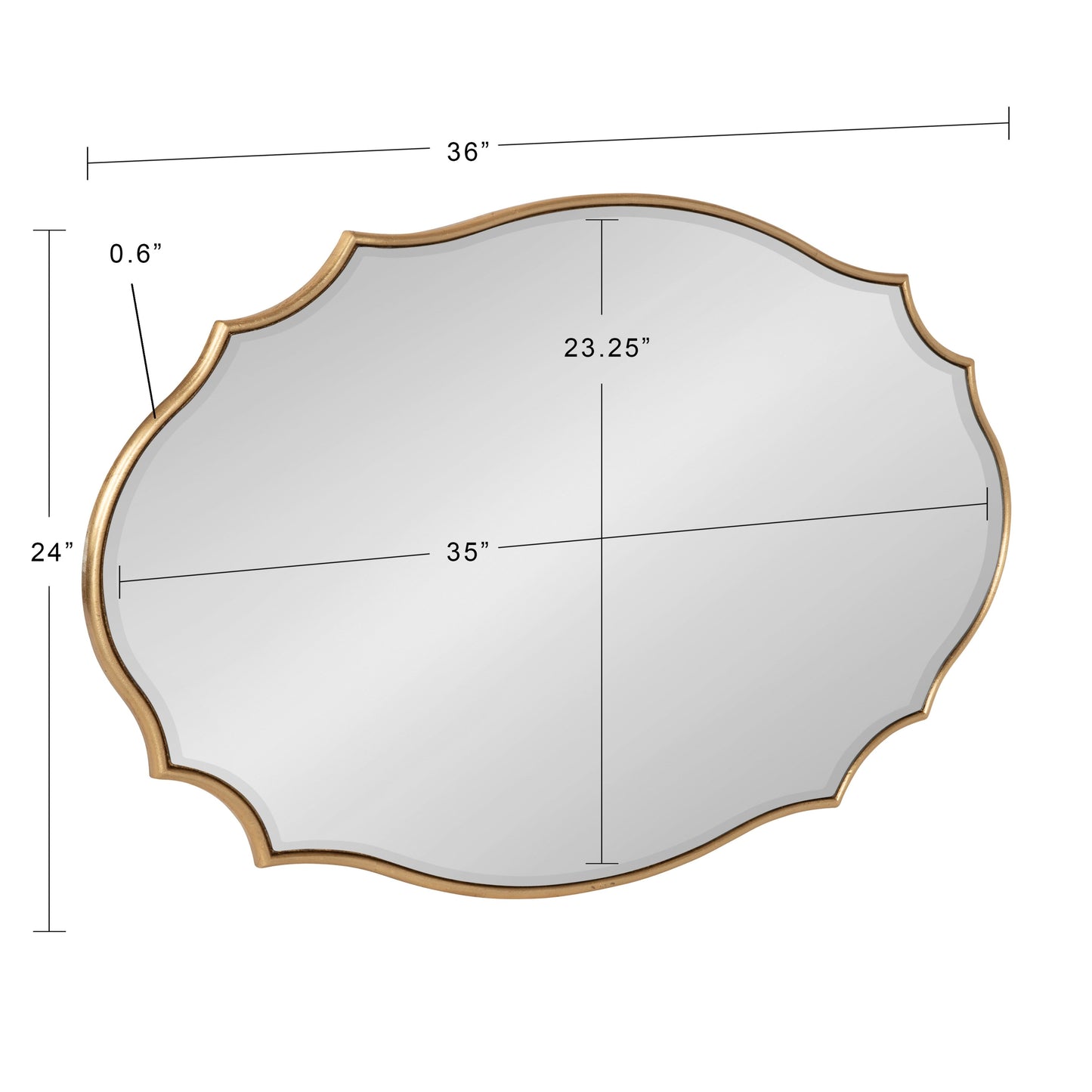 Miroir mural ovale festonné Kate and Laurel Leanna