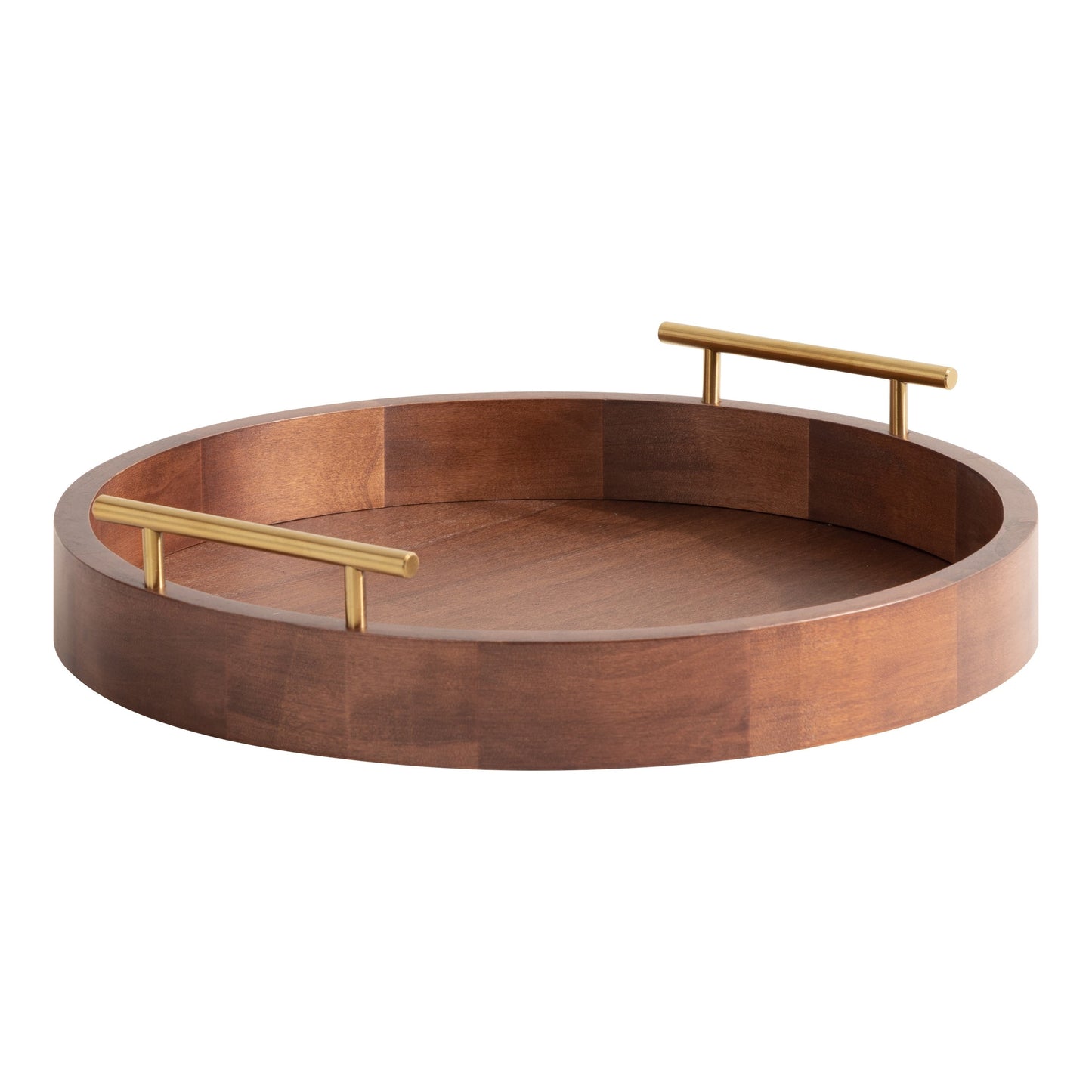 Plateau décoratif rond Kate and Laurel Lipton avec poignées en métal