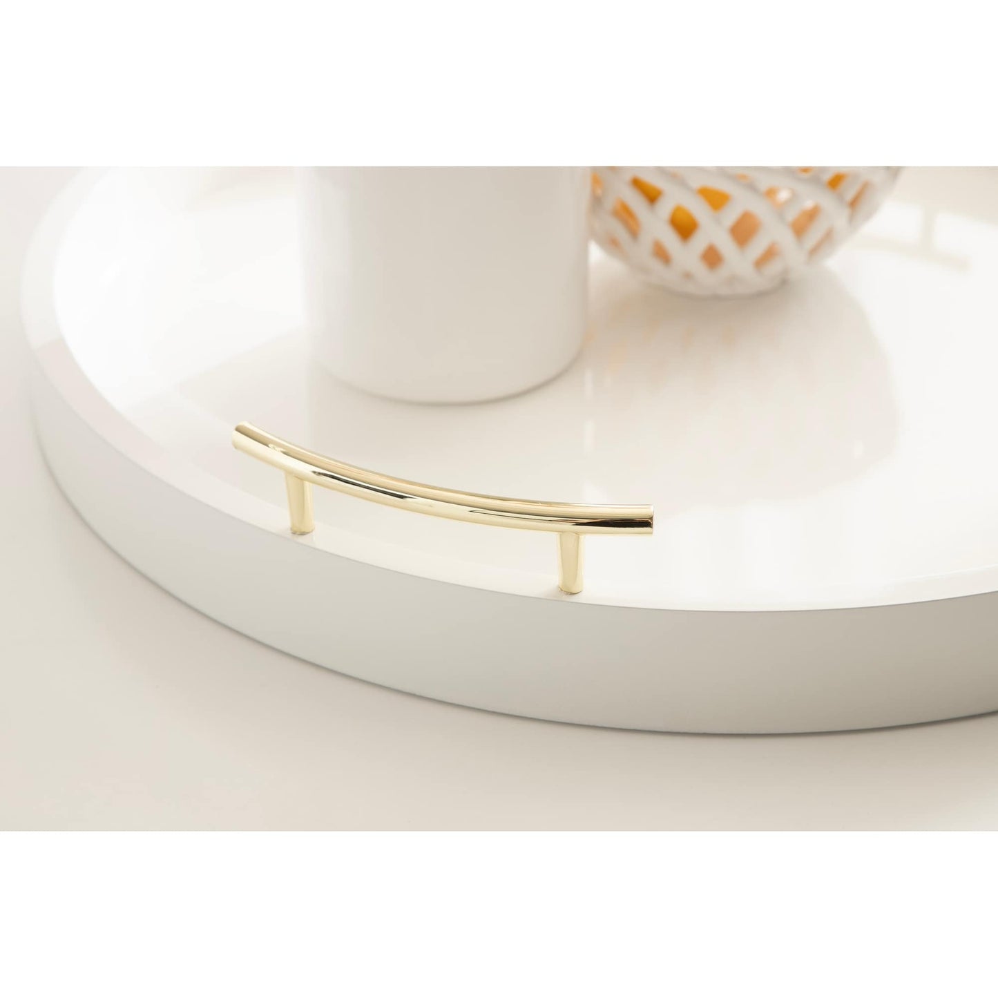 Plateau décoratif rond Kate and Laurel Lipton avec poignées en métal