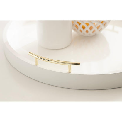 Plateau décoratif rond Kate and Laurel Lipton avec poignées en métal