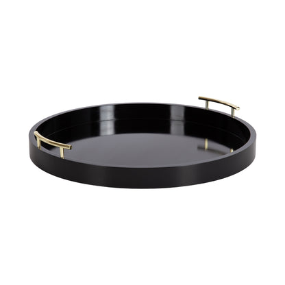 Plateau décoratif rond Kate and Laurel Lipton avec poignées en métal