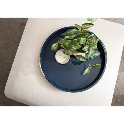 Plateau décoratif rond Kate and Laurel Lipton avec poignées en métal