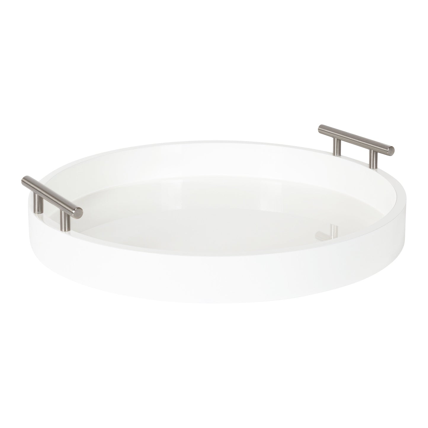 Plateau décoratif rond Kate and Laurel Lipton avec poignées en métal