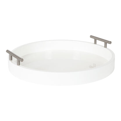 Plateau décoratif rond Kate and Laurel Lipton avec poignées en métal