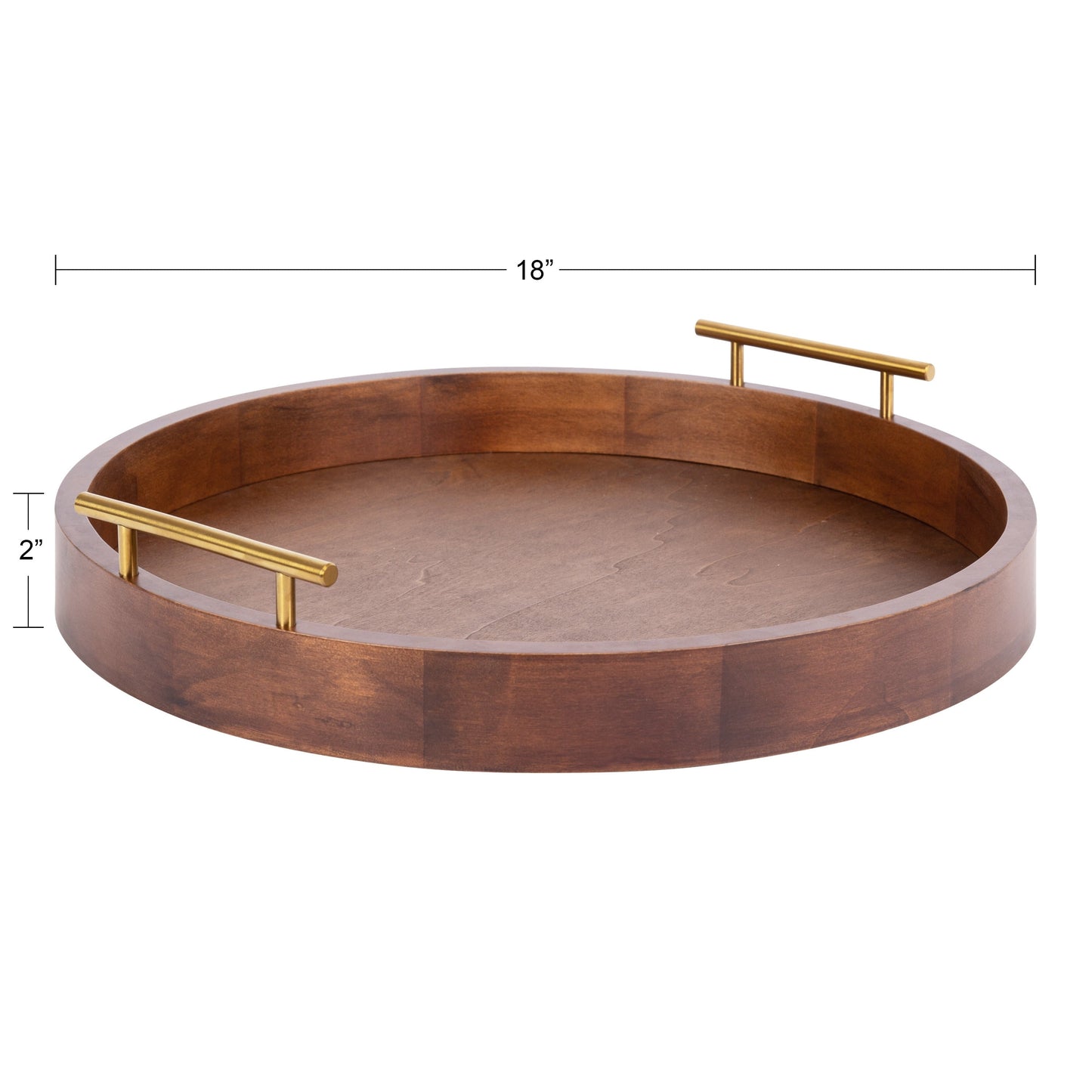 Plateau décoratif rond Kate and Laurel Lipton avec poignées en métal