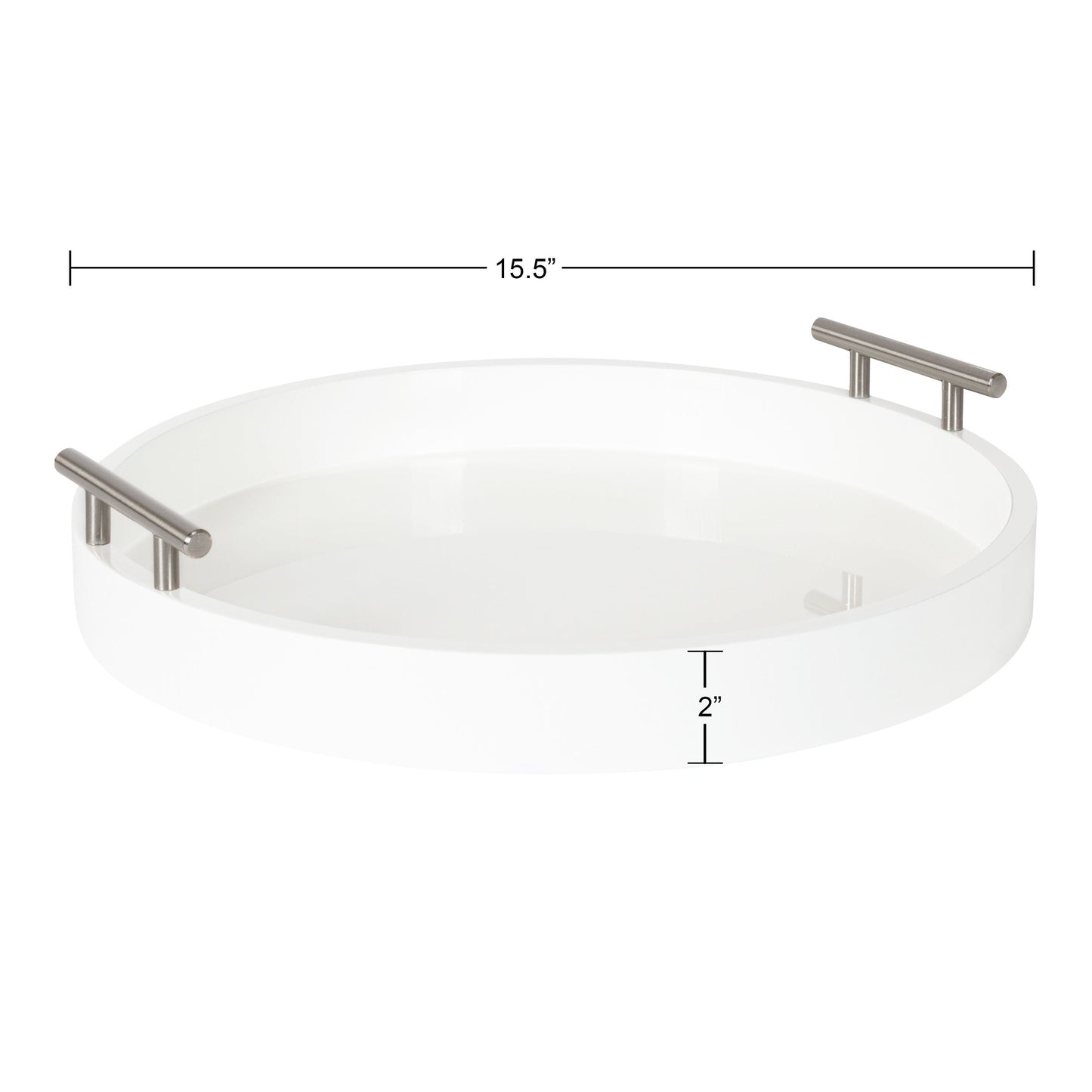 Plateau décoratif rond Kate and Laurel Lipton avec poignées en métal