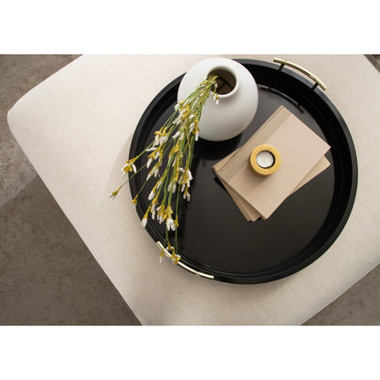 Plateau décoratif rond Kate and Laurel Lipton avec poignées en métal