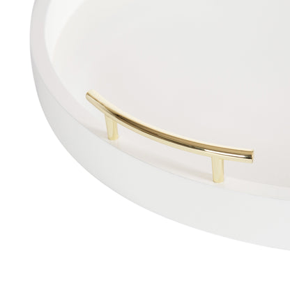 Plateau décoratif rond Kate and Laurel Lipton avec poignées en métal