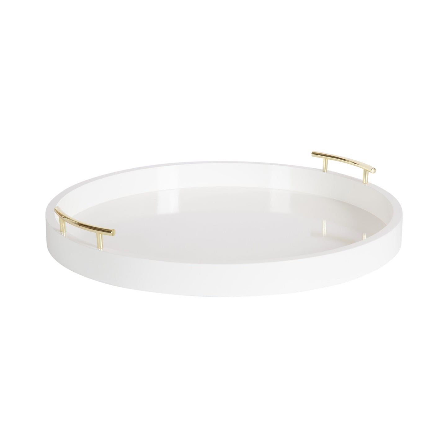 Plateau décoratif rond Kate and Laurel Lipton avec poignées en métal