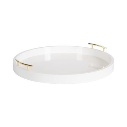 Plateau décoratif rond Kate and Laurel Lipton avec poignées en métal