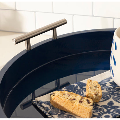 Plateau décoratif rond Kate and Laurel Lipton avec poignées en métal