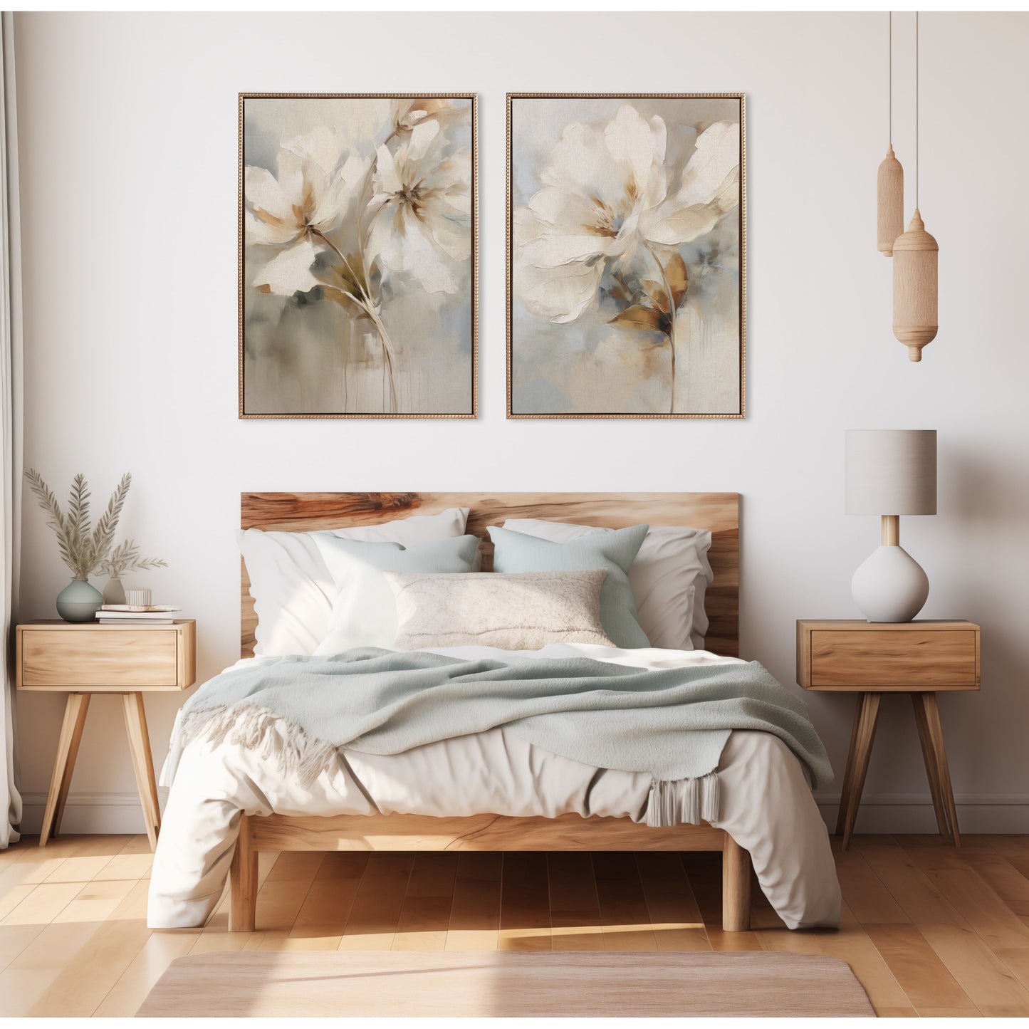 Toile abstraite botanique perlée Kate et Laurel Sylvie