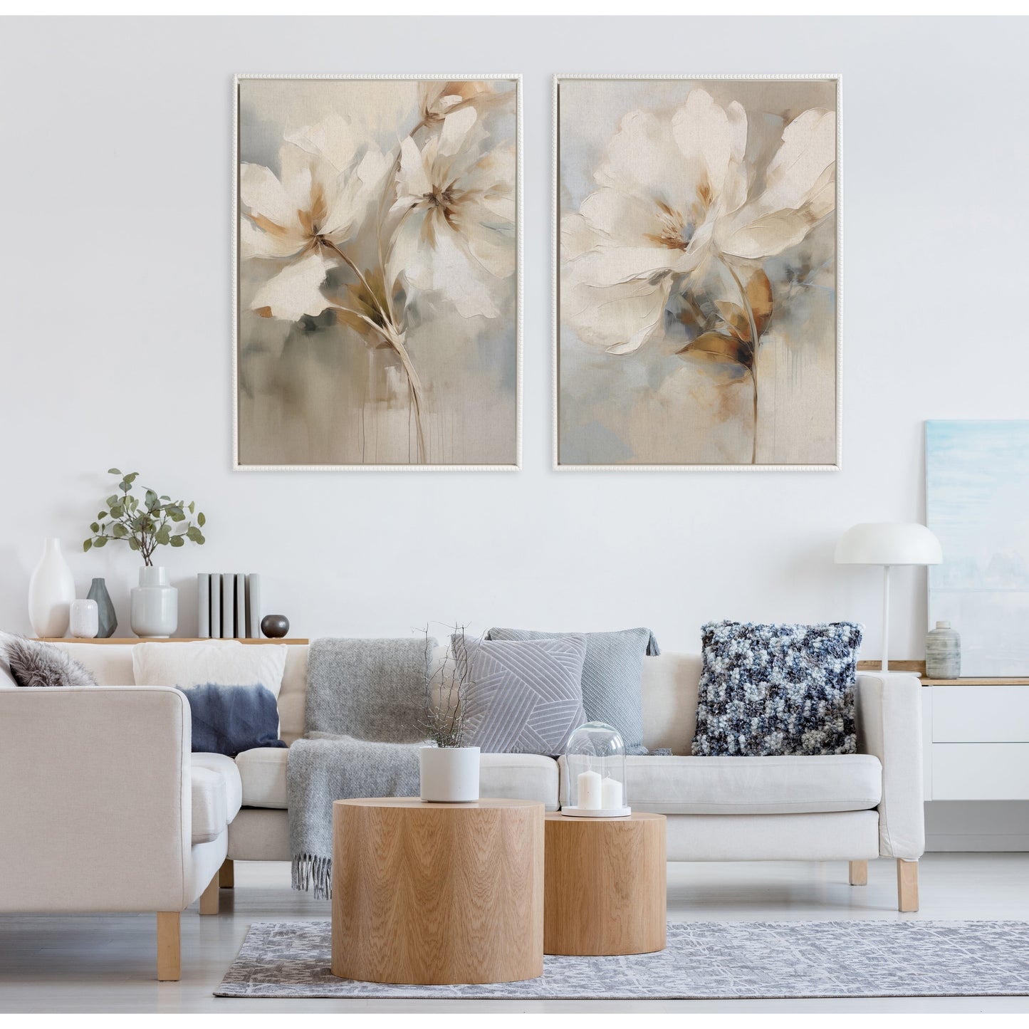 Toile abstraite botanique perlée Kate et Laurel Sylvie