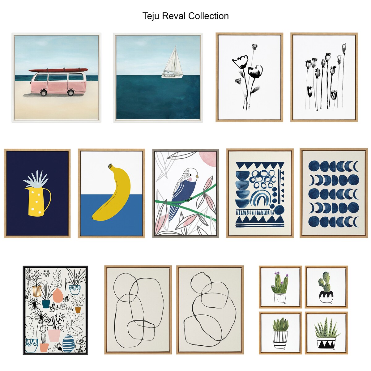 Ensemble de toiles encadrées Kate et Laurel Sylvie Modern Circles par Teju Reval