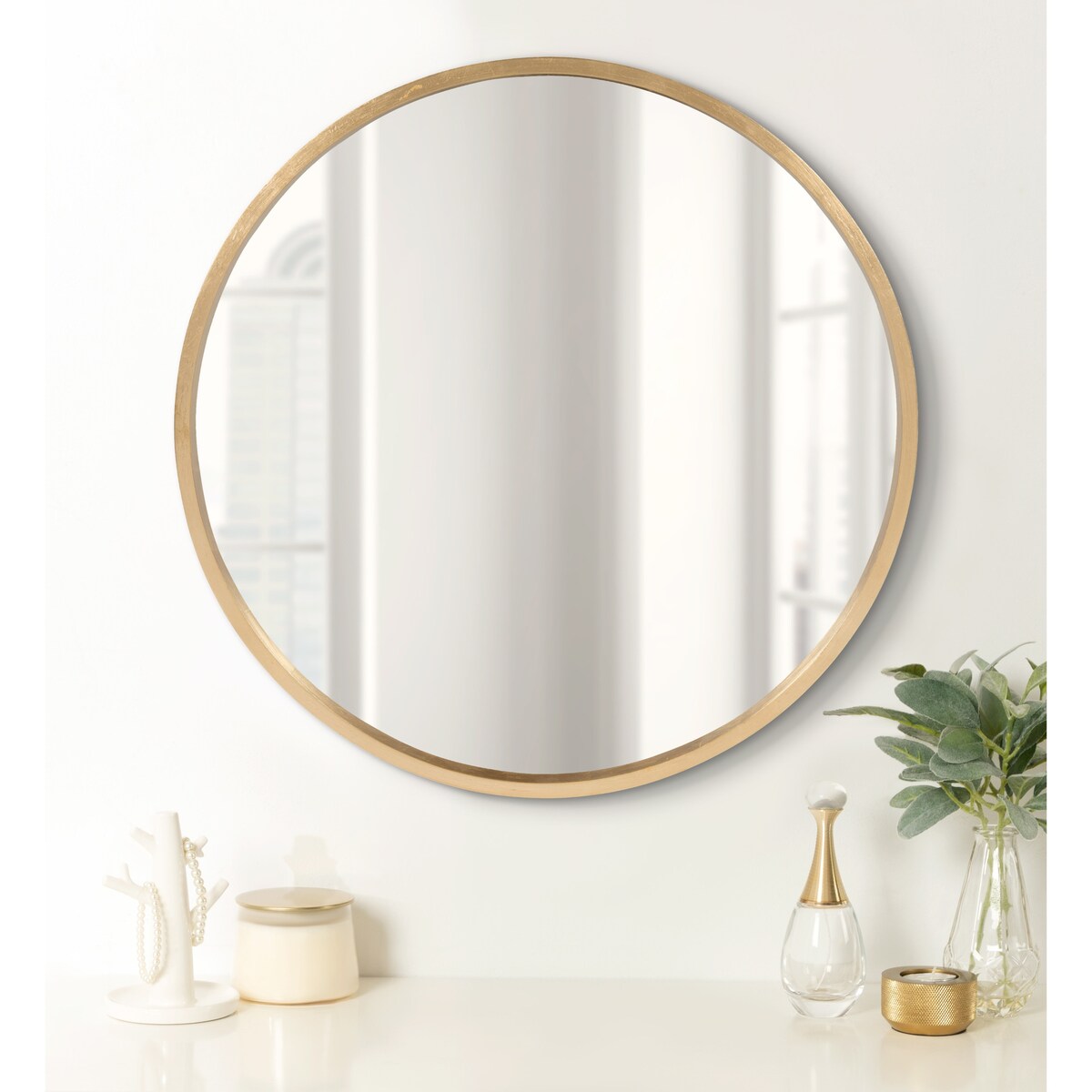 Miroir mural rond en bois Kate et Laurel Travis