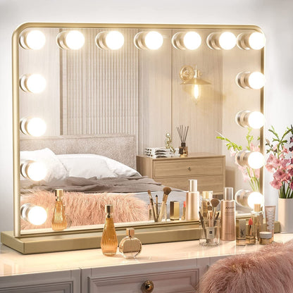 Miroir de maquillage Keonjinn à LED style Hollywood avec 15/18 LED