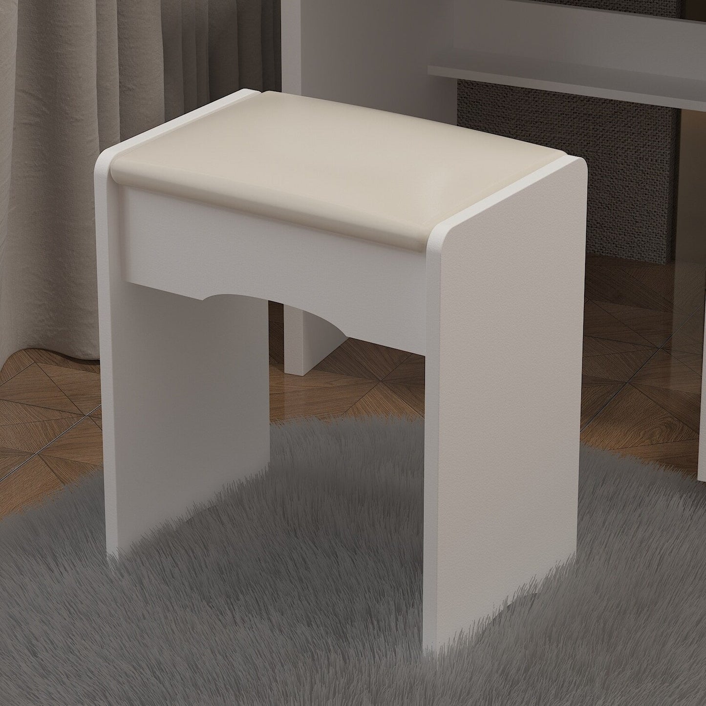 Ensemble coiffeuse Kerrogee avec miroir lumineux réglable et tabouret - 39,4 cm (L) x 19,7 cm (l) x 53,5 cm (H)