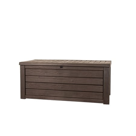 Coffre de rangement extérieur Keter Westwood de 150 gallons (environ 568 litres) en résine durable, marron, idéal pour le mobilier et les accessoires.