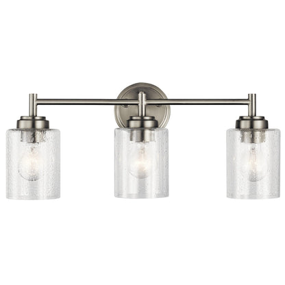 Applique murale de salle de bain Kichler Lighting Winslow à 3 lumières en nickel brossé