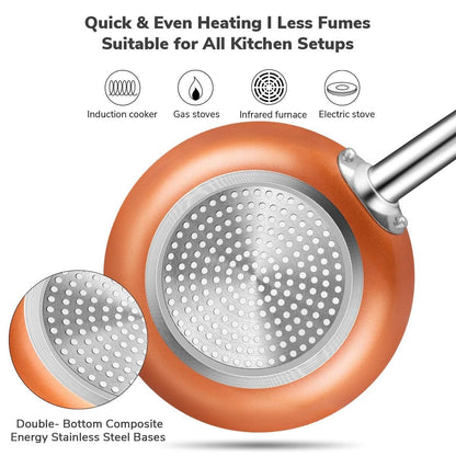 Ensemble de 12/30 pièces de batterie de cuisine antiadhésive à induction Kitchen Academy