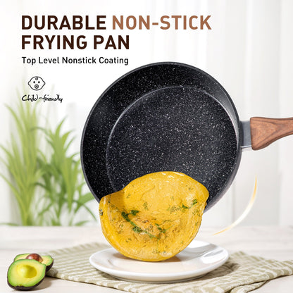 Ensemble de 15 pièces de batterie de cuisine antiadhésive à revêtement granit Kitchen Academy