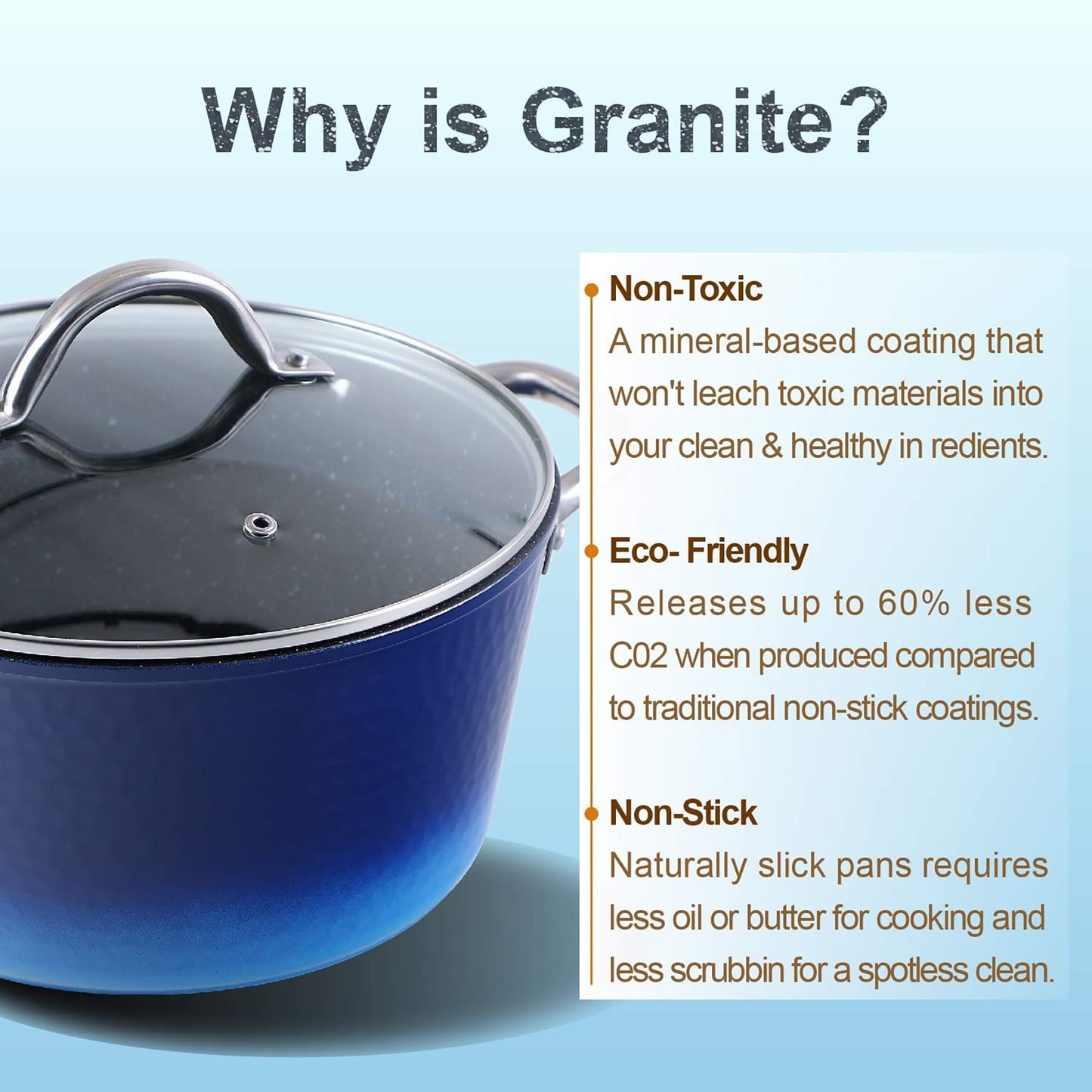 Batterie de cuisine en granit, ensemble de casseroles antiadhésives, ensemble de 12/15/30 pièces