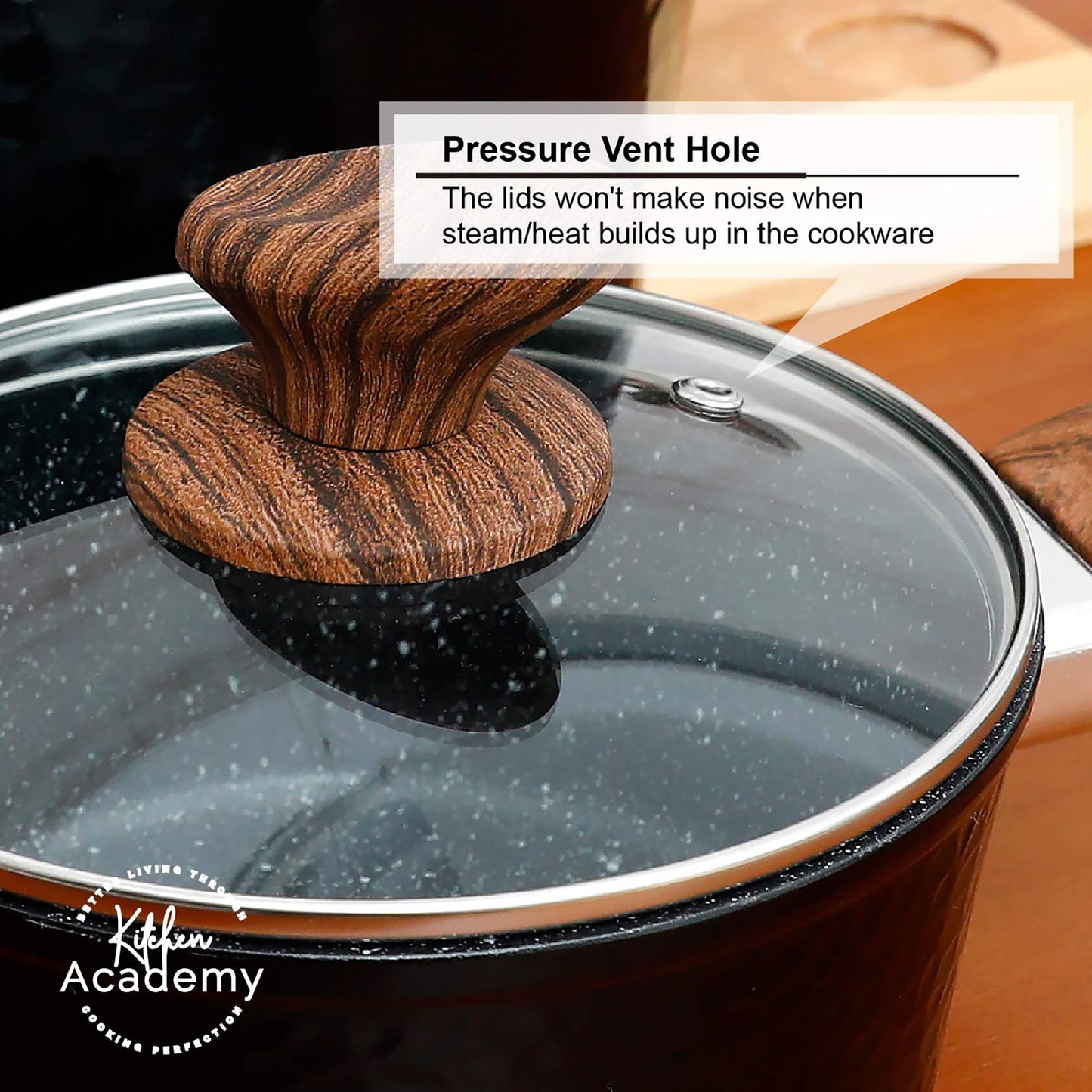 Batterie de cuisine en granit, ensemble de casseroles antiadhésives, ensemble de 12/15/30 pièces