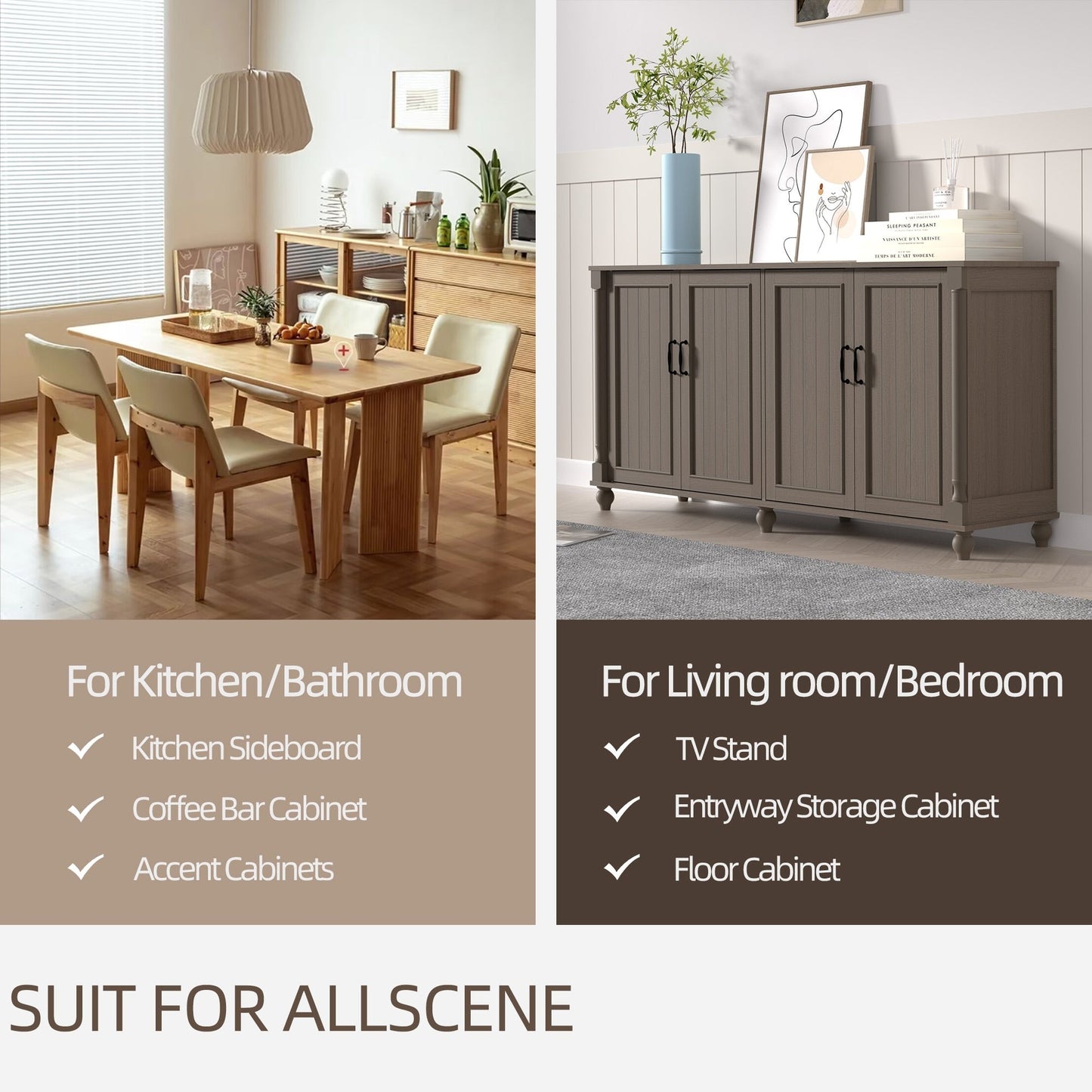 Buffet de cuisine, meuble bar à café, meuble de rangement d'appoint