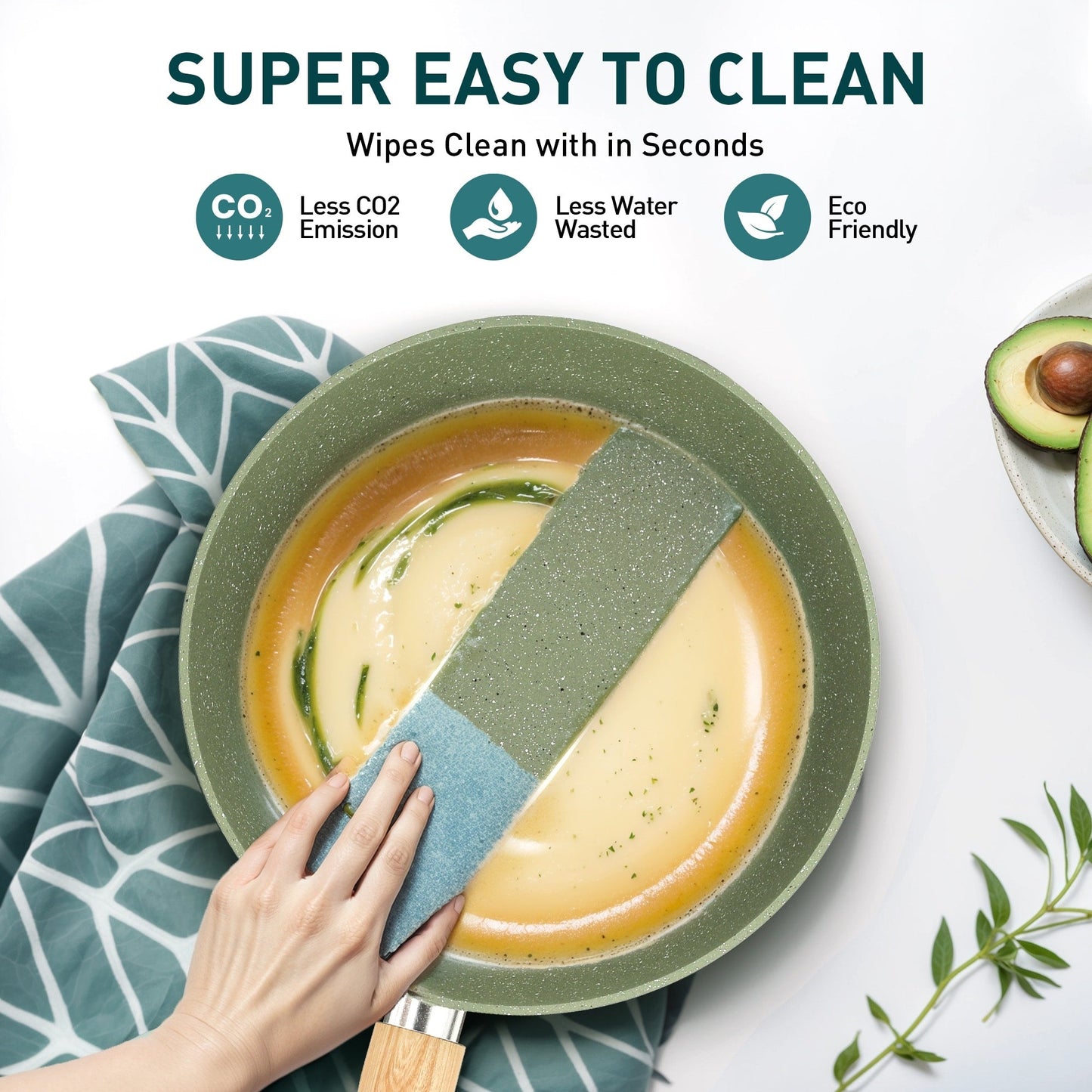 Batterie de cuisine antiadhésive, ensemble de 12 pièces (casseroles et poêles) en granit