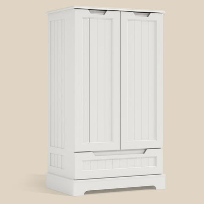 Armoire de rangement de cuisine, meuble de rangement de salle de bain autoportant avec 2 portes et tiroirs