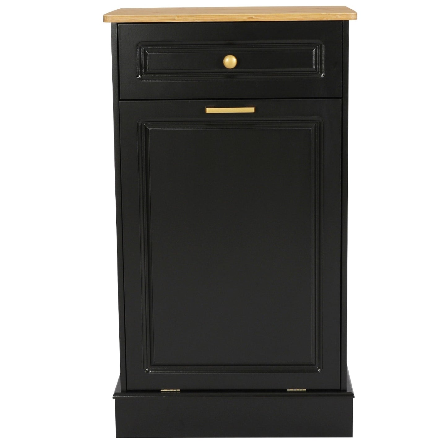Armoire à poubelles basculante de cuisine avec tiroir, rangement pour poubelles, paniers à déchets en bois à poser sur le comptoir