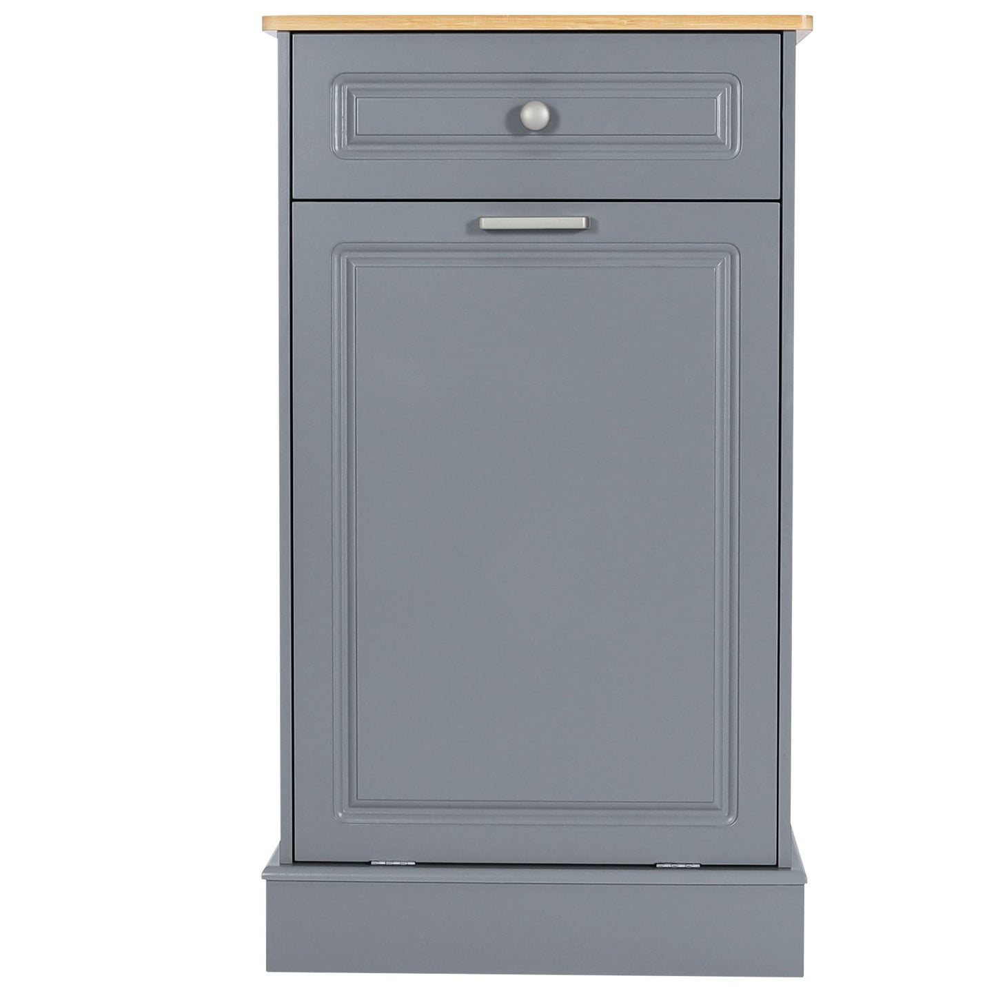 Armoire à poubelles basculante de cuisine avec tiroir, rangement pour poubelles, paniers à déchets en bois à poser sur le comptoir