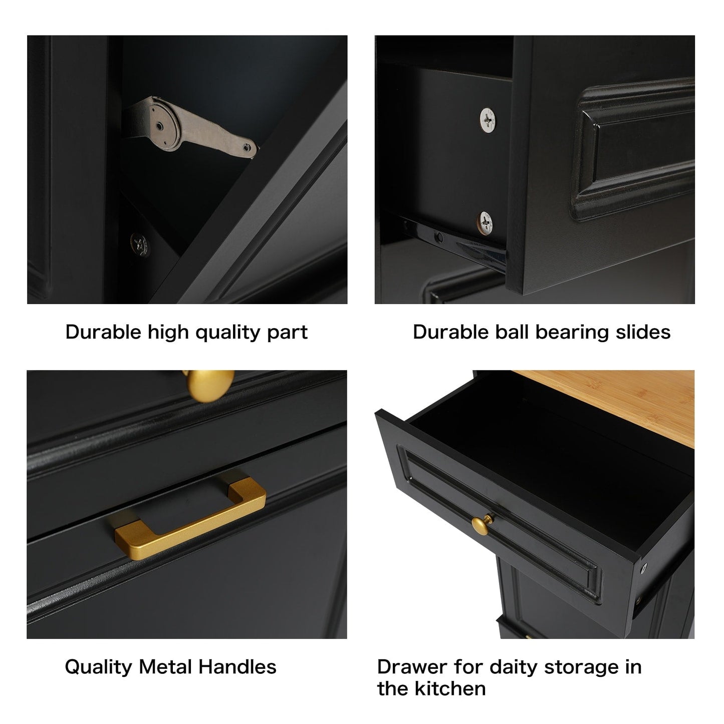 Armoire à poubelles basculante de cuisine avec tiroir, rangement pour poubelles, paniers à déchets en bois à poser sur le comptoir