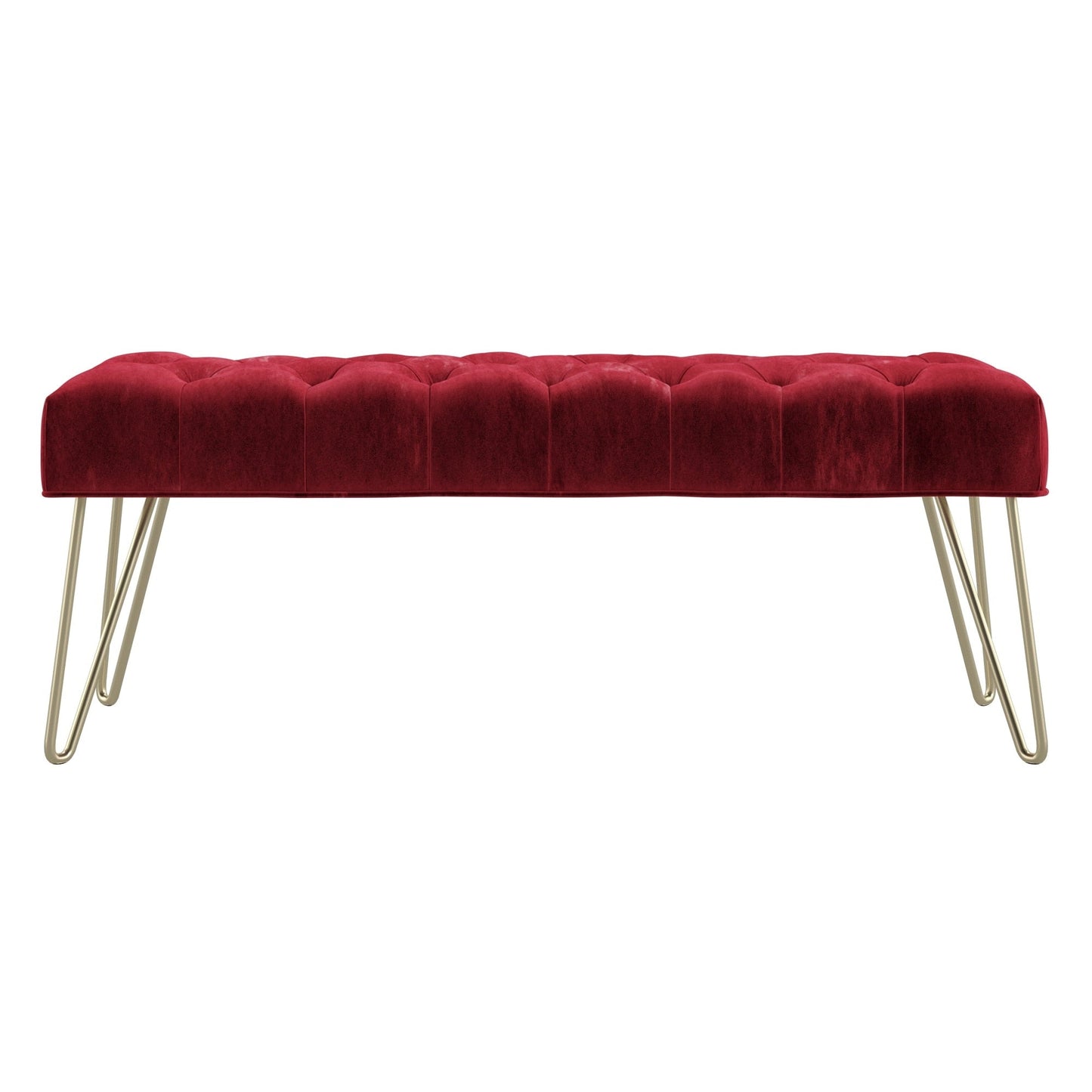 Banc capitonné en velours Klaus par iNSPIRE Q Bold