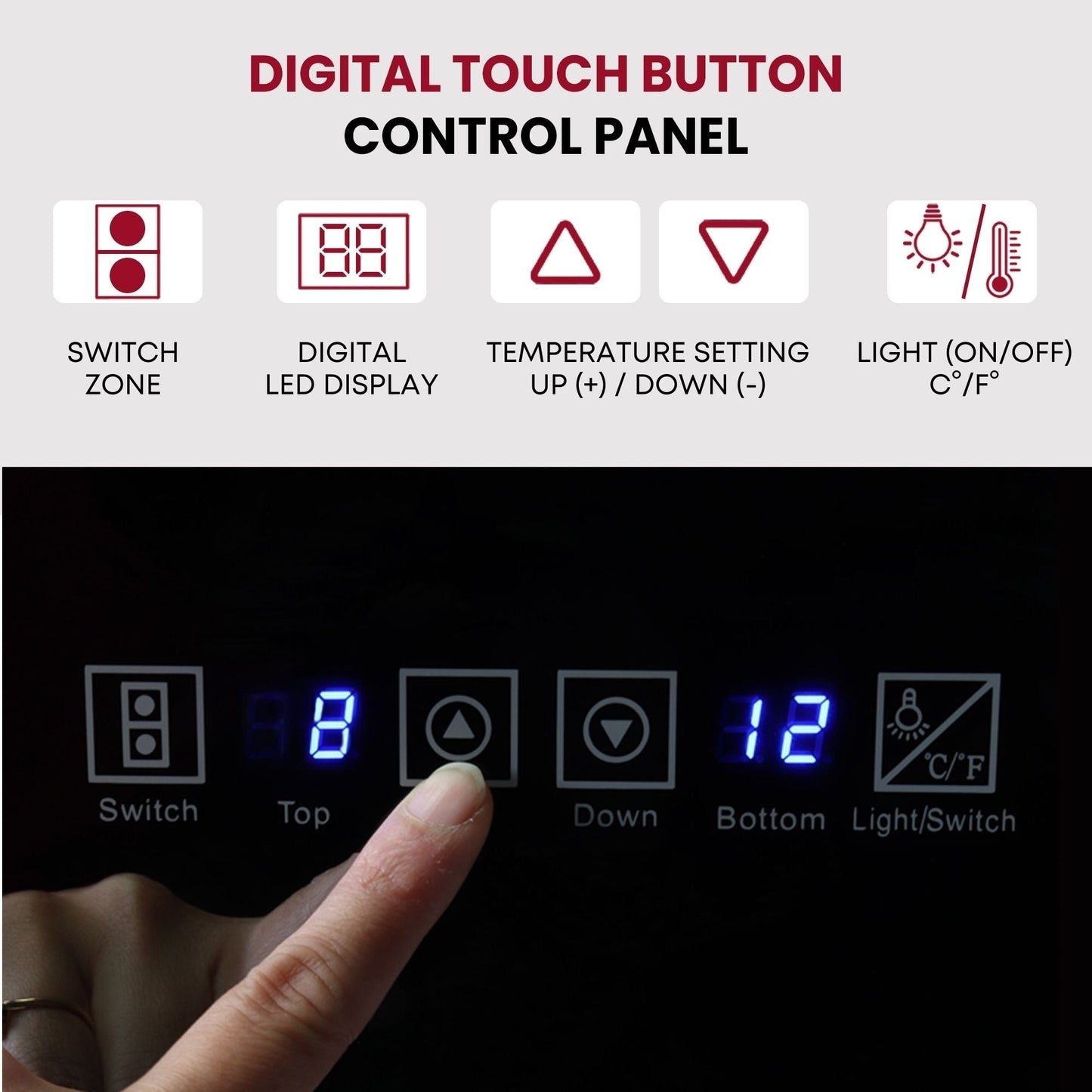 Cave à vin Koolatron Slim à double zone, 18 bouteilles, pose libre